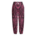 Pink And Black Snakeskin Print Fleece Lined Knit Pants