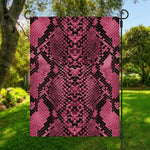 Pink And Black Snakeskin Print Garden Flag