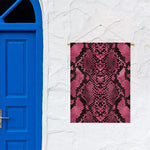 Pink And Black Snakeskin Print Garden Flag
