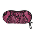 Pink And Black Snakeskin Print Glasses Case