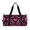 Pink And Black Snakeskin Print Gym Bag