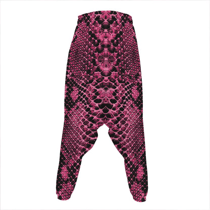 Pink And Black Snakeskin Print Hammer Pants