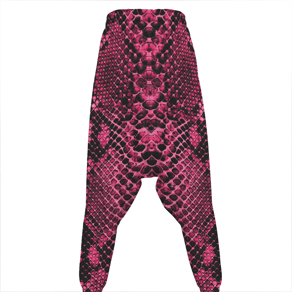 Pink And Black Snakeskin Print Hammer Pants