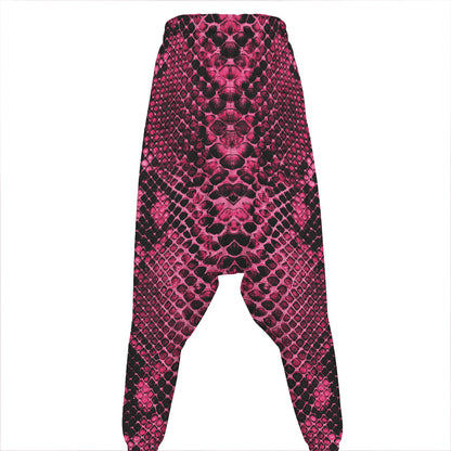 Pink And Black Snakeskin Print Hammer Pants