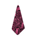 Pink And Black Snakeskin Print Hand Towel