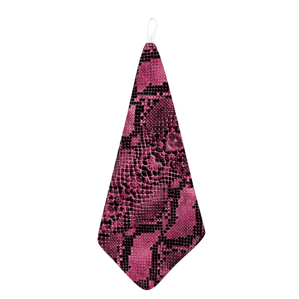 Pink And Black Snakeskin Print Hand Towel