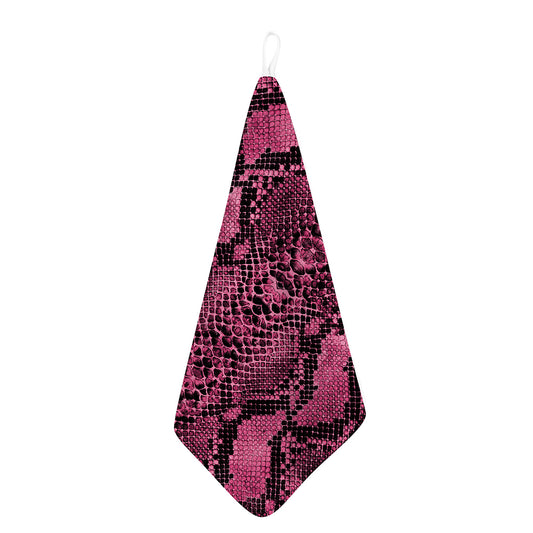 Pink And Black Snakeskin Print Hand Towel