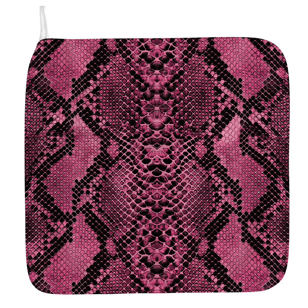 Pink And Black Snakeskin Print Hand Towel