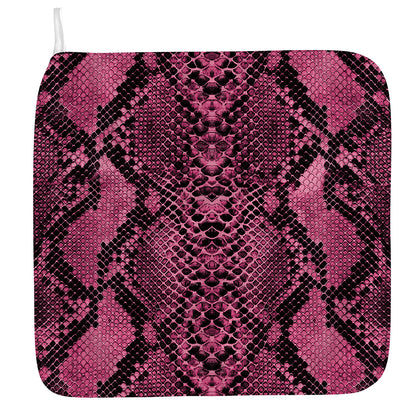 Pink And Black Snakeskin Print Hand Towel
