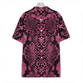 Pink And Black Snakeskin Print Hawaiian Shirt