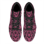 Pink And Black Snakeskin Print High Top Leather Sneakers