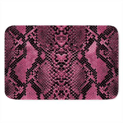Pink And Black Snakeskin Print Indoor Door Mat