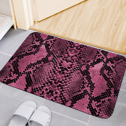 Pink And Black Snakeskin Print Indoor Door Mat