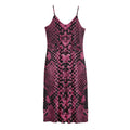 Pink And Black Snakeskin Print Jersey Midi Cami Dress