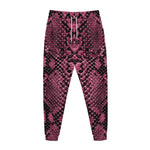 Pink And Black Snakeskin Print Jogger Pants