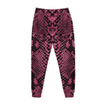 Pink And Black Snakeskin Print Jogger Pants