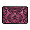 Pink And Black Snakeskin Print Kitchen Mat