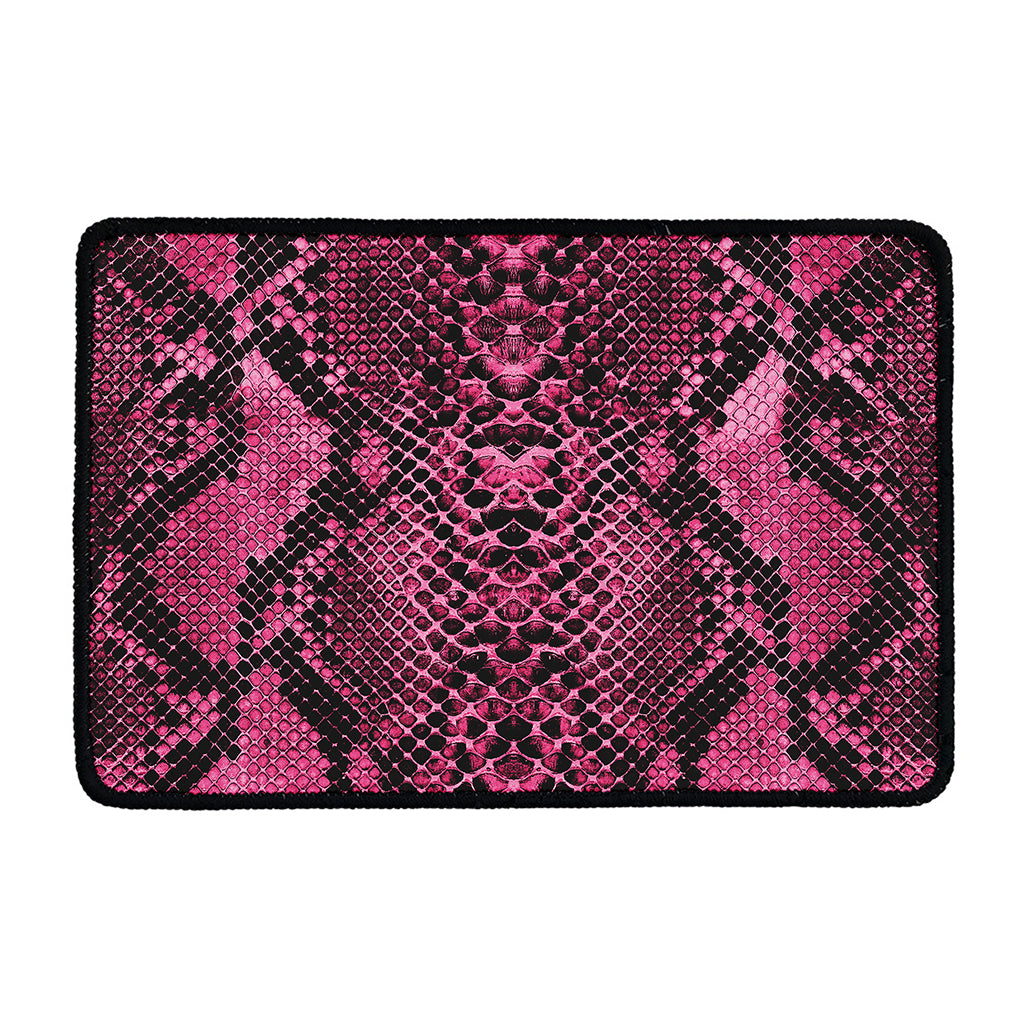 Pink And Black Snakeskin Print Kitchen Mat
