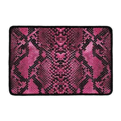 Pink And Black Snakeskin Print Kitchen Mat