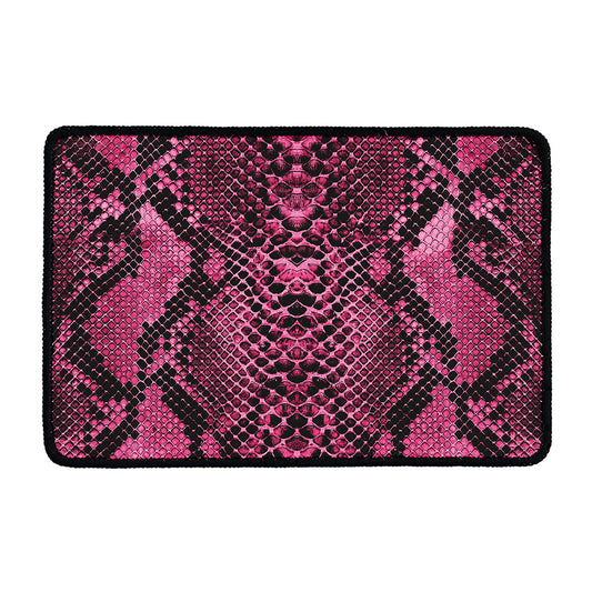Pink And Black Snakeskin Print Kitchen Mat