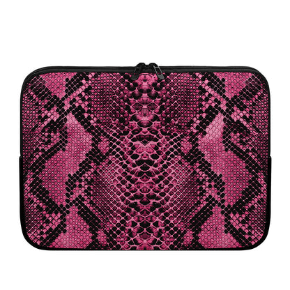 Pink And Black Snakeskin Print Laptop Sleeve