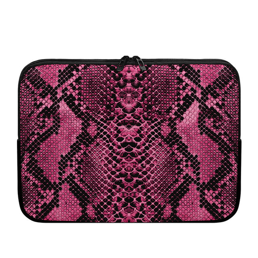 Pink And Black Snakeskin Print Laptop Sleeve