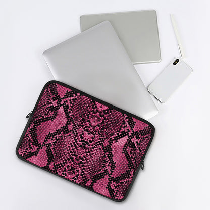 Pink And Black Snakeskin Print Laptop Sleeve