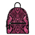 Pink And Black Snakeskin Print Leather Backpack
