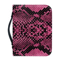 Pink And Black Snakeskin Print Leather Bible Cover
