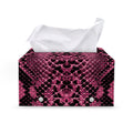Pink And Black Snakeskin Print Leather Tissue Box Cover