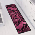 Pink And Black Snakeskin Print Long Kitchen Mat