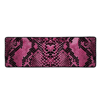 Pink And Black Snakeskin Print Long Kitchen Mat