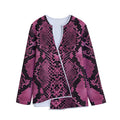 Pink And Black Snakeskin Print Long Sleeve Short Coat