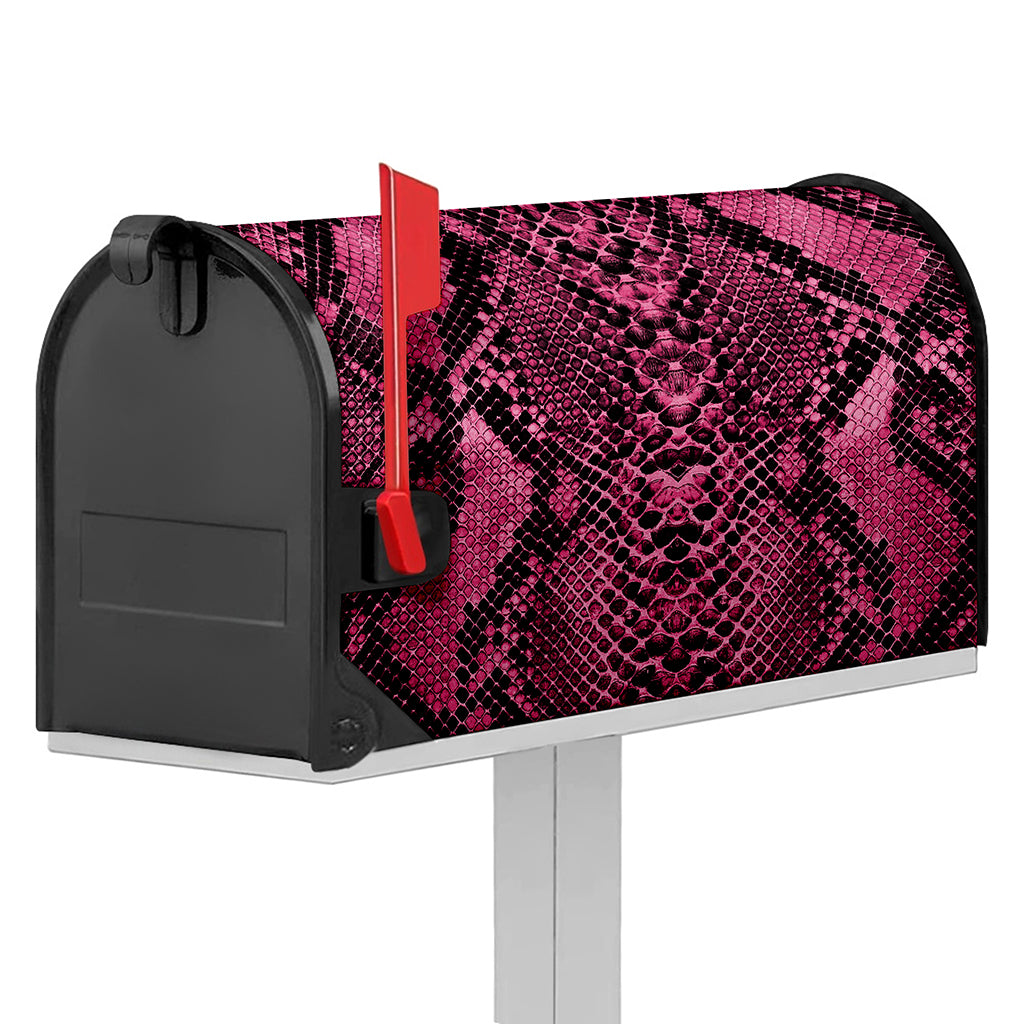 Pink And Black Snakeskin Print Mailbox Cover