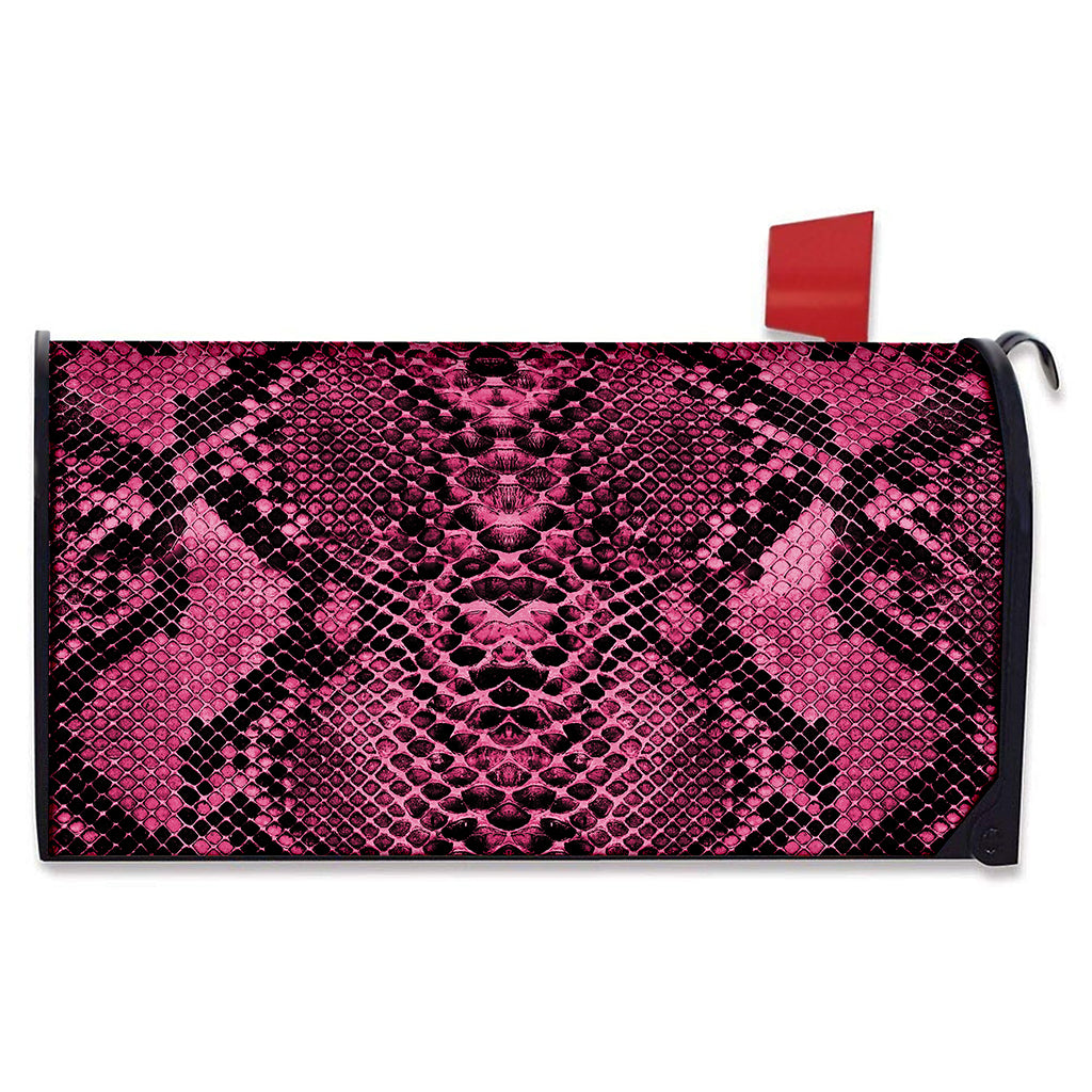 Pink And Black Snakeskin Print Mailbox Cover