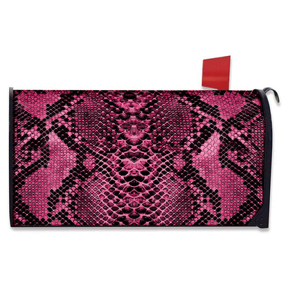 Pink And Black Snakeskin Print Mailbox Cover