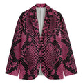 Pink And Black Snakeskin Print Men's Blazer