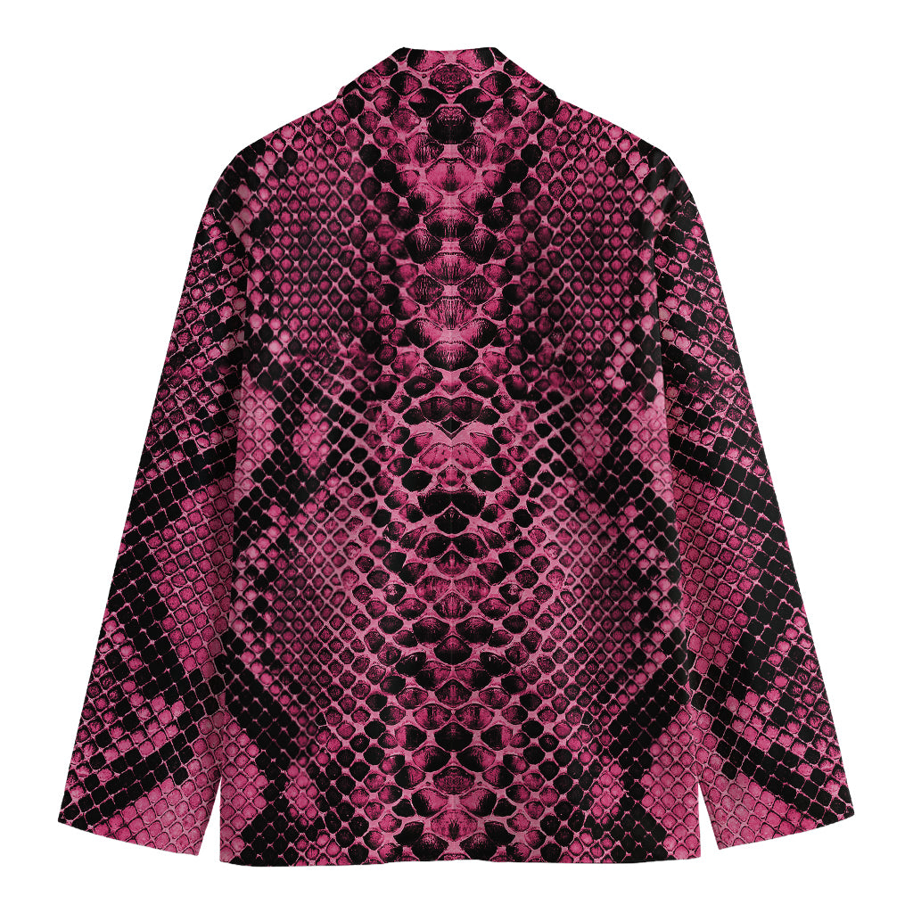 Pink And Black Snakeskin Print Men's Blazer