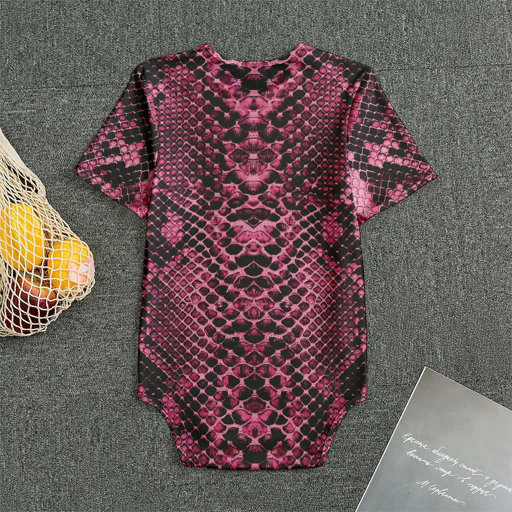 Pink And Black Snakeskin Print Men's Bodysuit