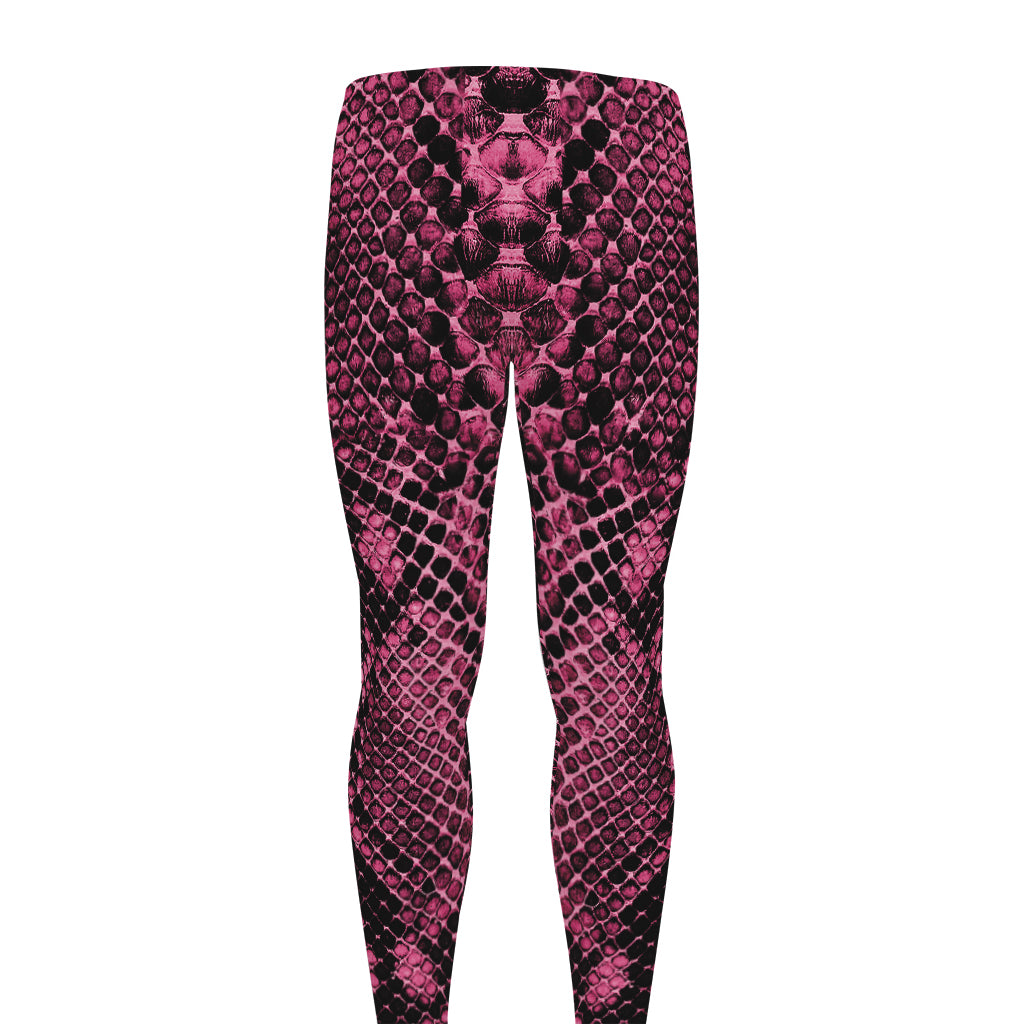 Pink And Black Snakeskin Print Men's leggings