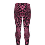 Pink And Black Snakeskin Print Men's leggings