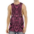 Pink And Black Snakeskin Print Men's Muscle Tank Top