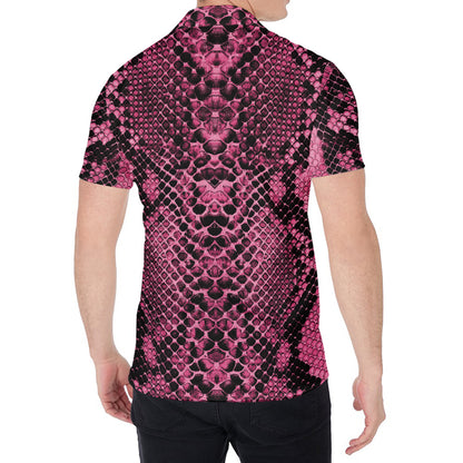 Pink And Black Snakeskin Print Men's Shirt