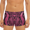 Pink And Black Snakeskin Print Men's Short Boxer Briefs