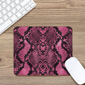Pink And Black Snakeskin Print Mouse Pad