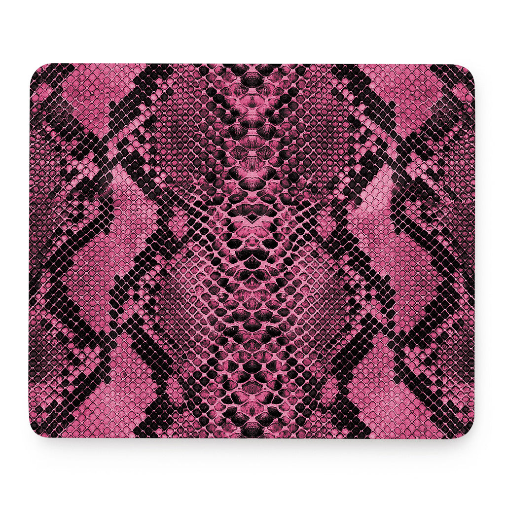 Pink And Black Snakeskin Print Mouse Pad