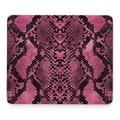 Pink And Black Snakeskin Print Mouse Pad