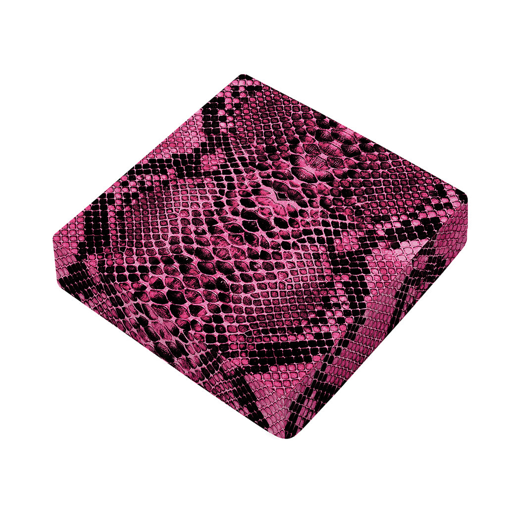 Pink And Black Snakeskin Print Outdoor Seat Cushion Cover