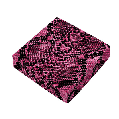 Pink And Black Snakeskin Print Outdoor Seat Cushion Cover