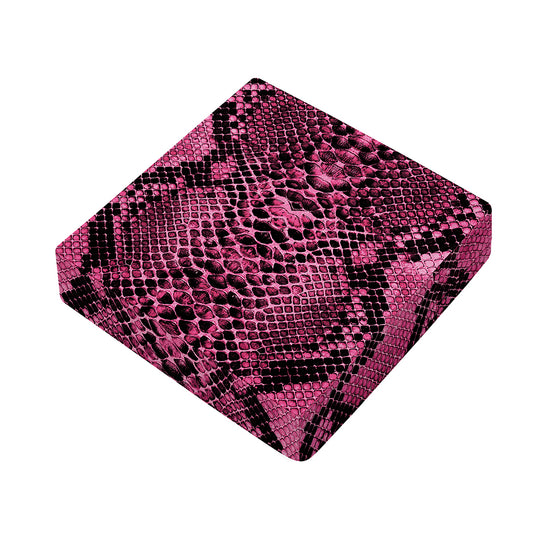 Pink And Black Snakeskin Print Outdoor Seat Cushion Cover